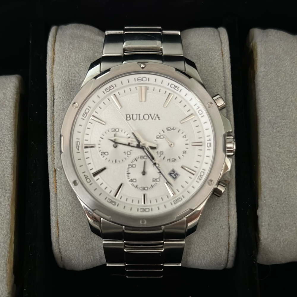 Bulova Stainless Steel Chronograph, 43mm